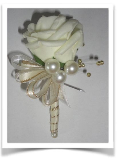 Gold & Ivory Pearled Buttonhole